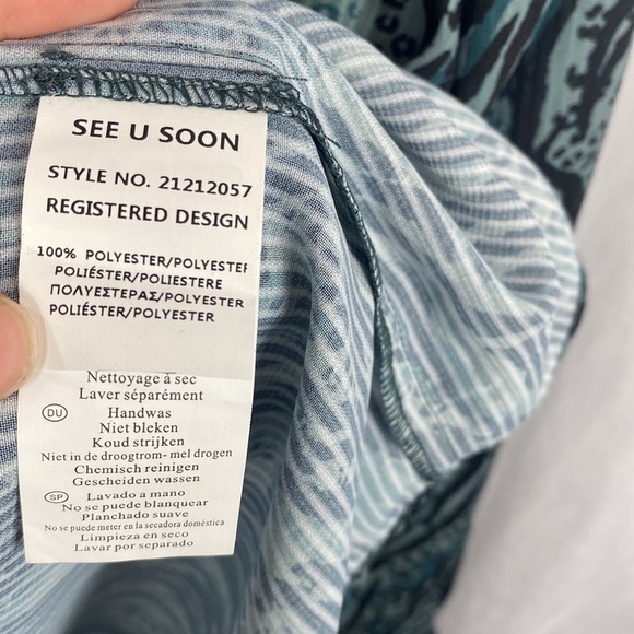 Anthropologie See U Soon Green Black Animal Print Blouse - Size Small - Picture 13 of 16